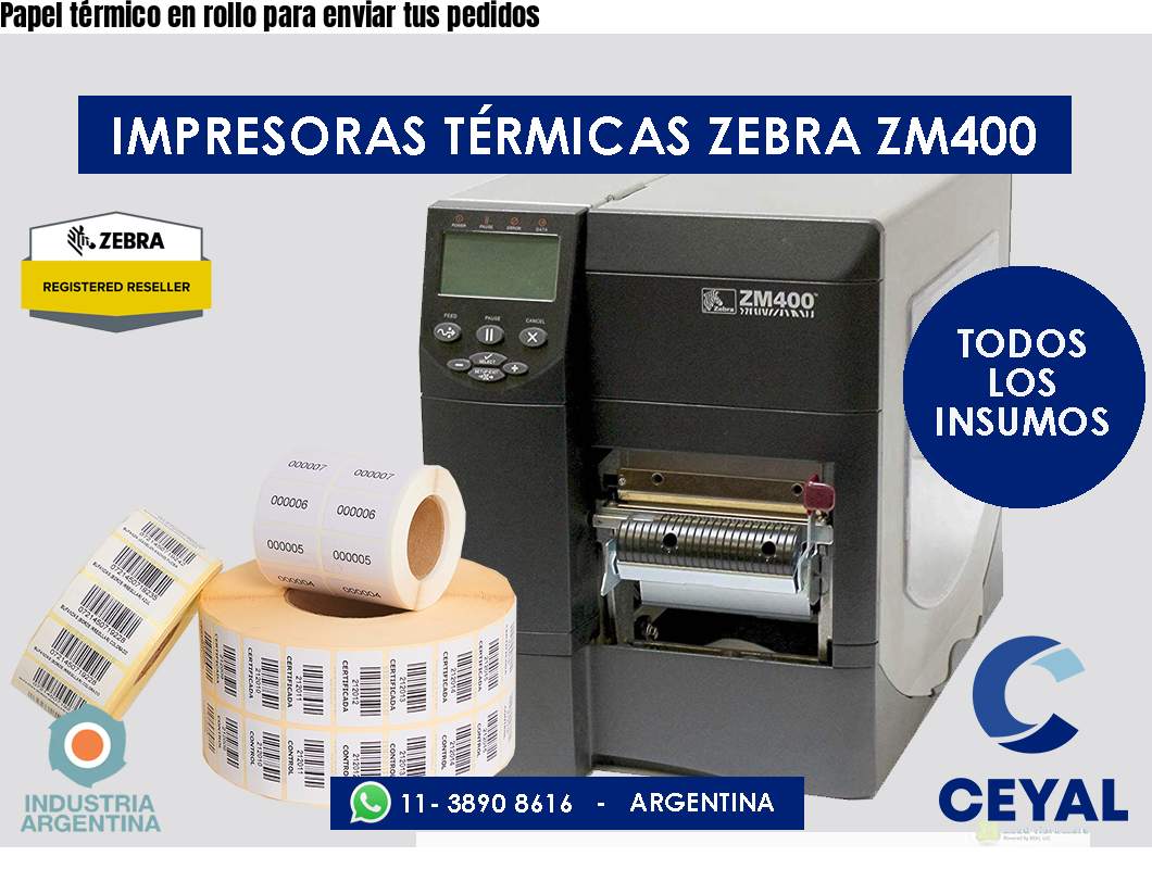 Papel térmico en rollo para enviar tus pedidos
