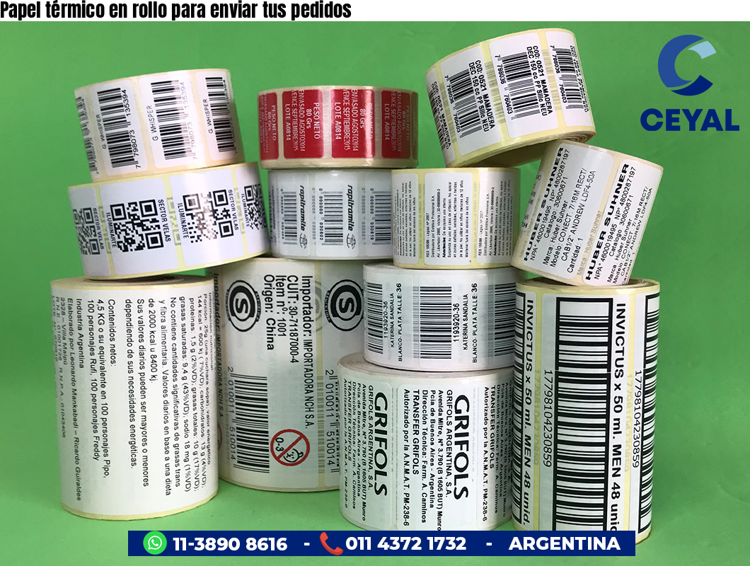 Papel térmico en rollo para enviar tus pedidos