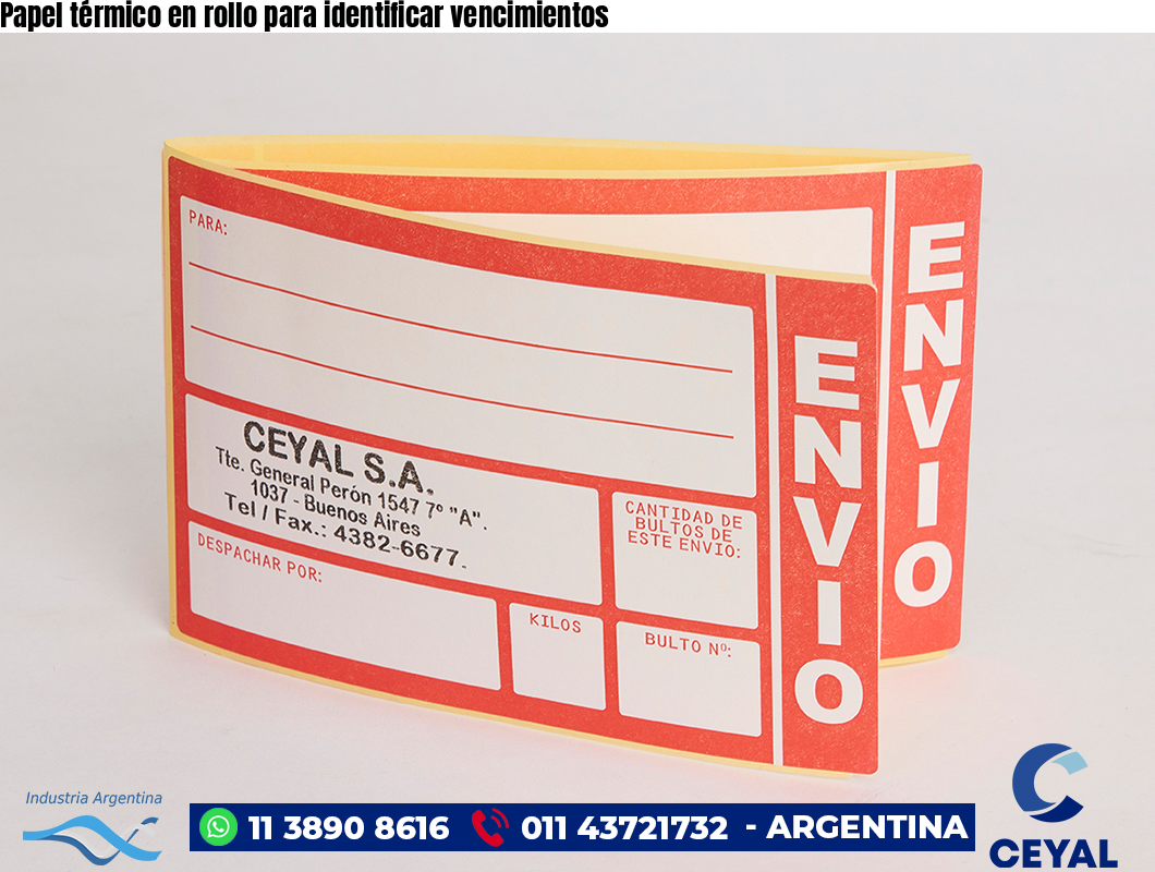 Papel térmico en rollo para identificar vencimientos