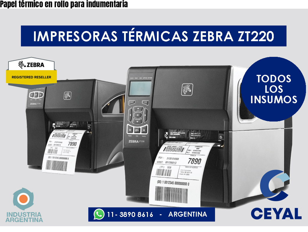 Papel térmico en rollo para indumentaria