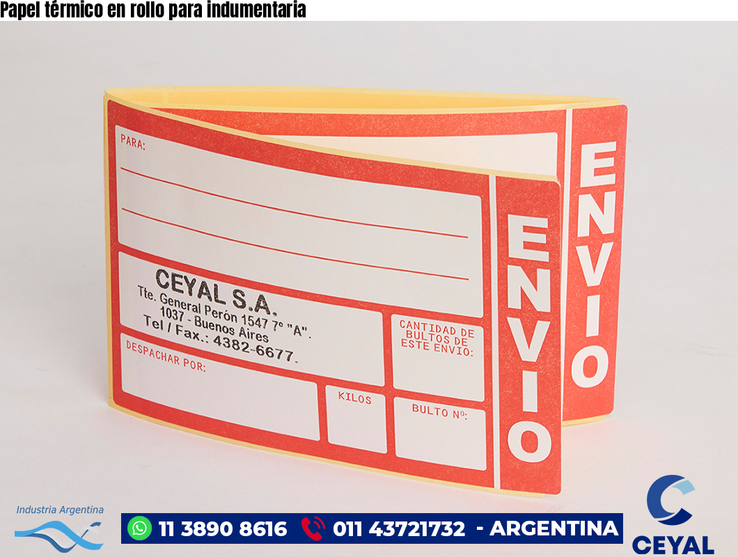 Papel térmico en rollo para indumentaria