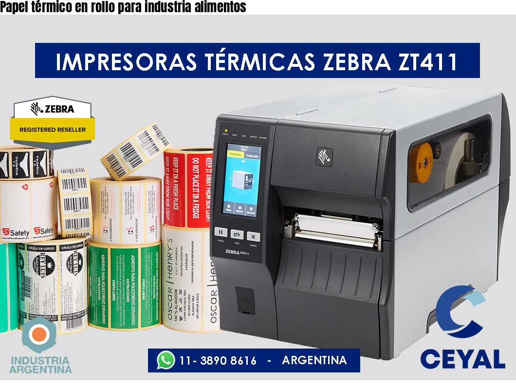 Papel térmico en rollo para industria alimentos