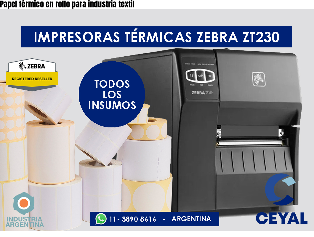 Papel térmico en rollo para industria textil