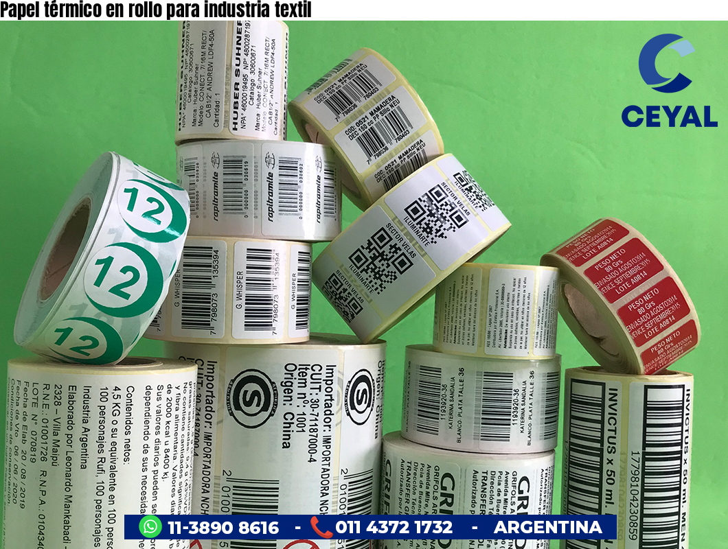 Papel térmico en rollo para industria textil