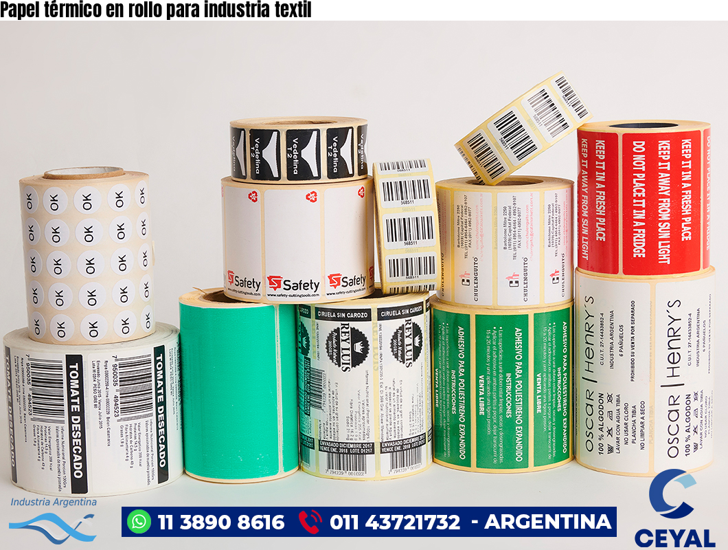 Papel térmico en rollo para industria textil
