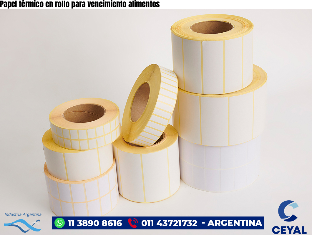 Papel térmico en rollo para vencimiento alimentos
