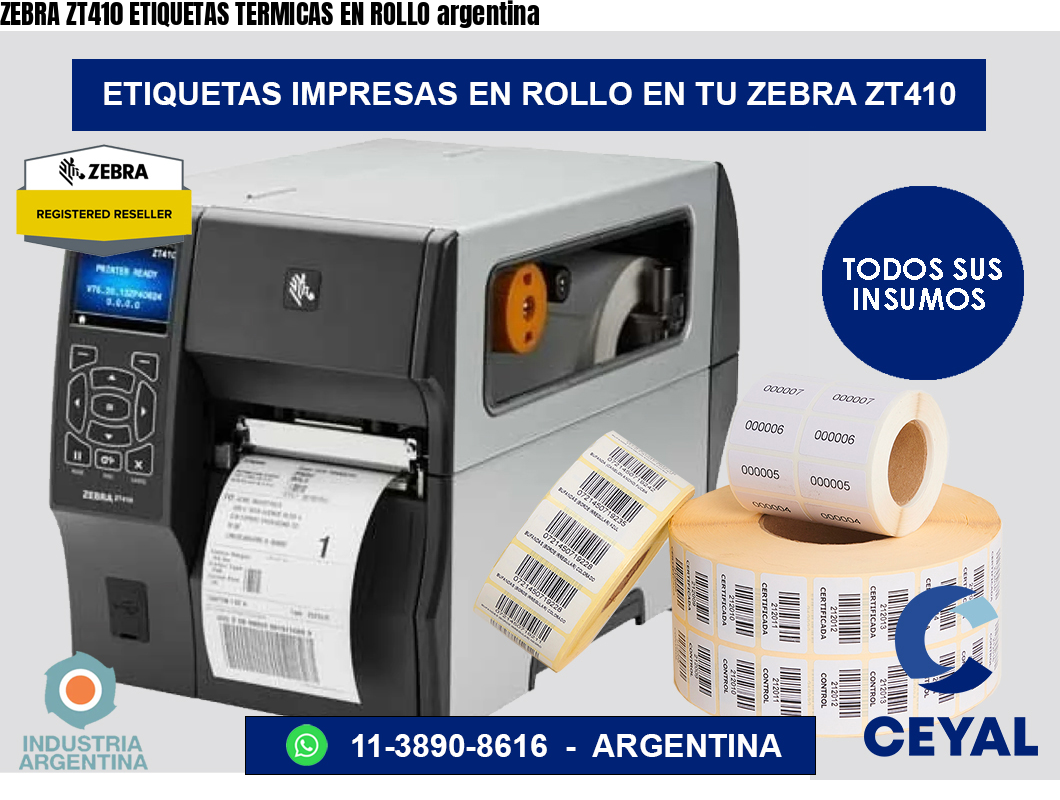 ZEBRA ZT410 ETIQUETAS TERMICAS EN ROLLO argentina