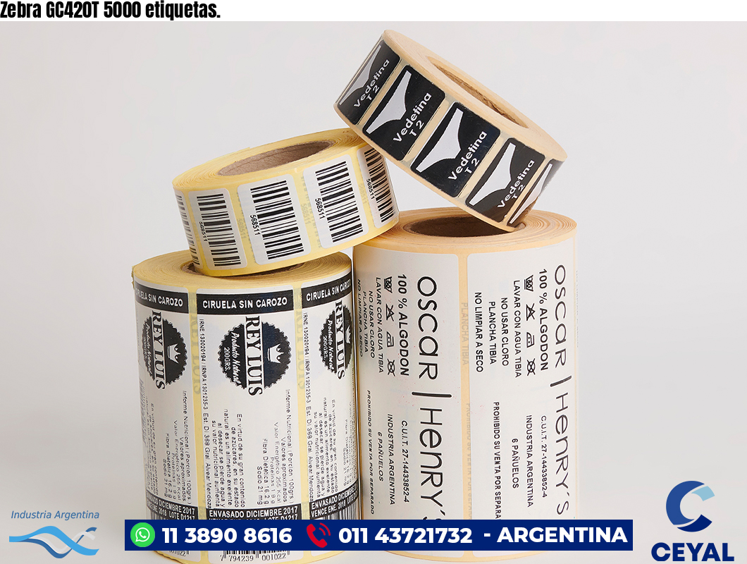 Zebra GC420T 5000 etiquetas.