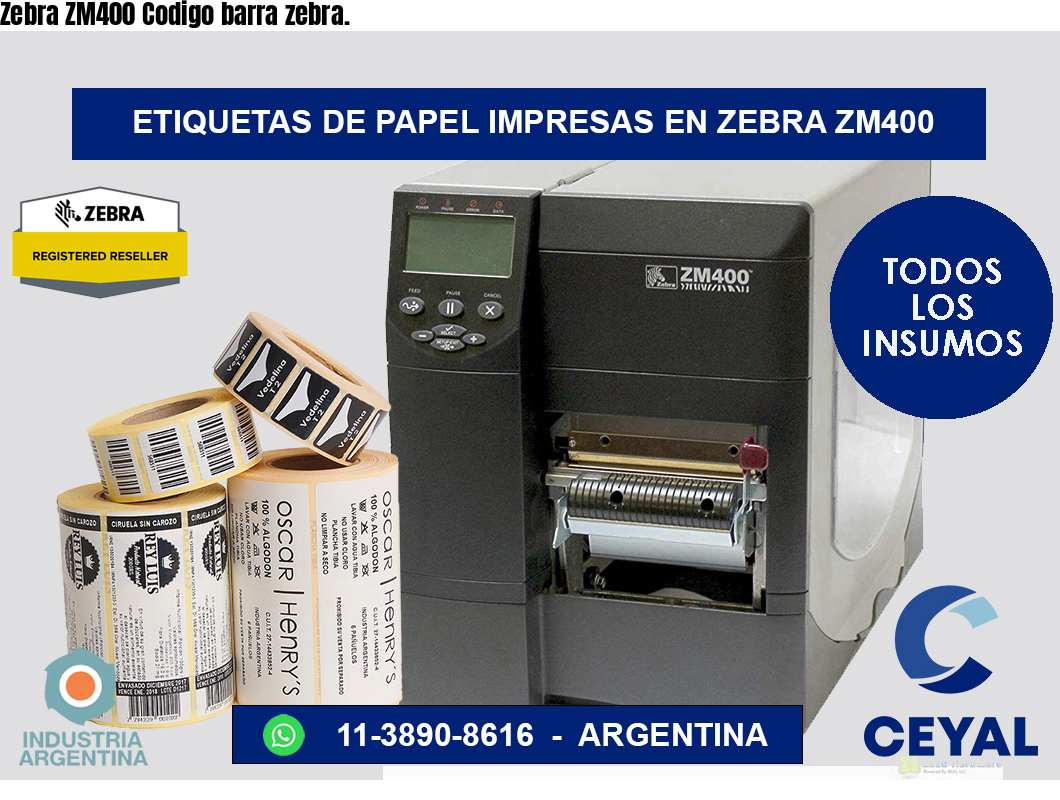 Zebra ZM400 Codigo barra zebra.