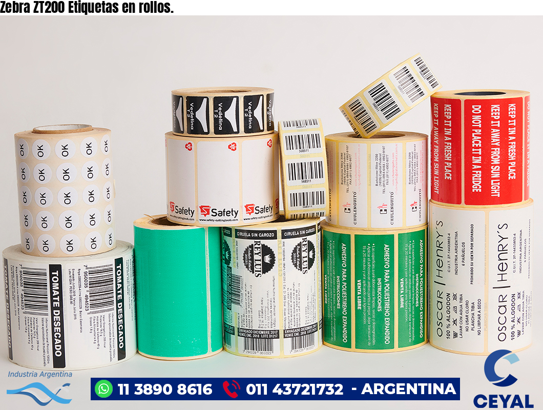 Zebra ZT200 Etiquetas en rollos.