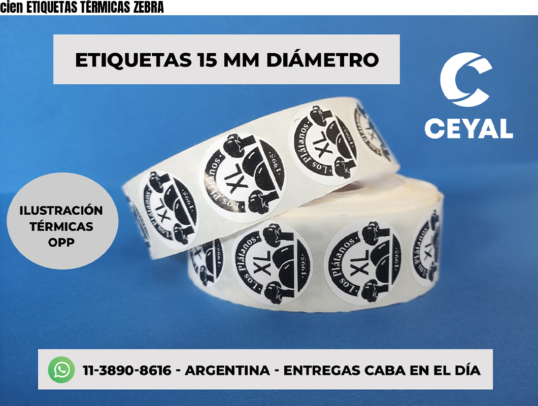cien ETIQUETAS TÉRMICAS ZEBRA