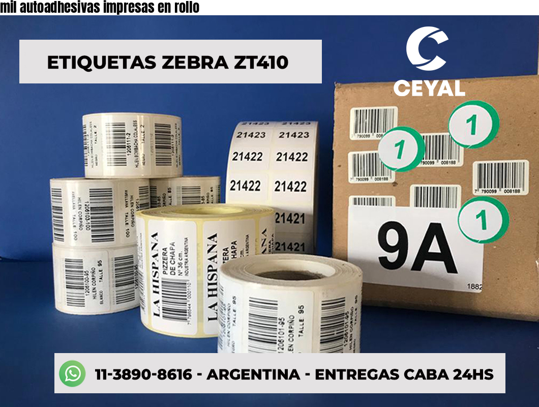 mil autoadhesivas impresas en rollo