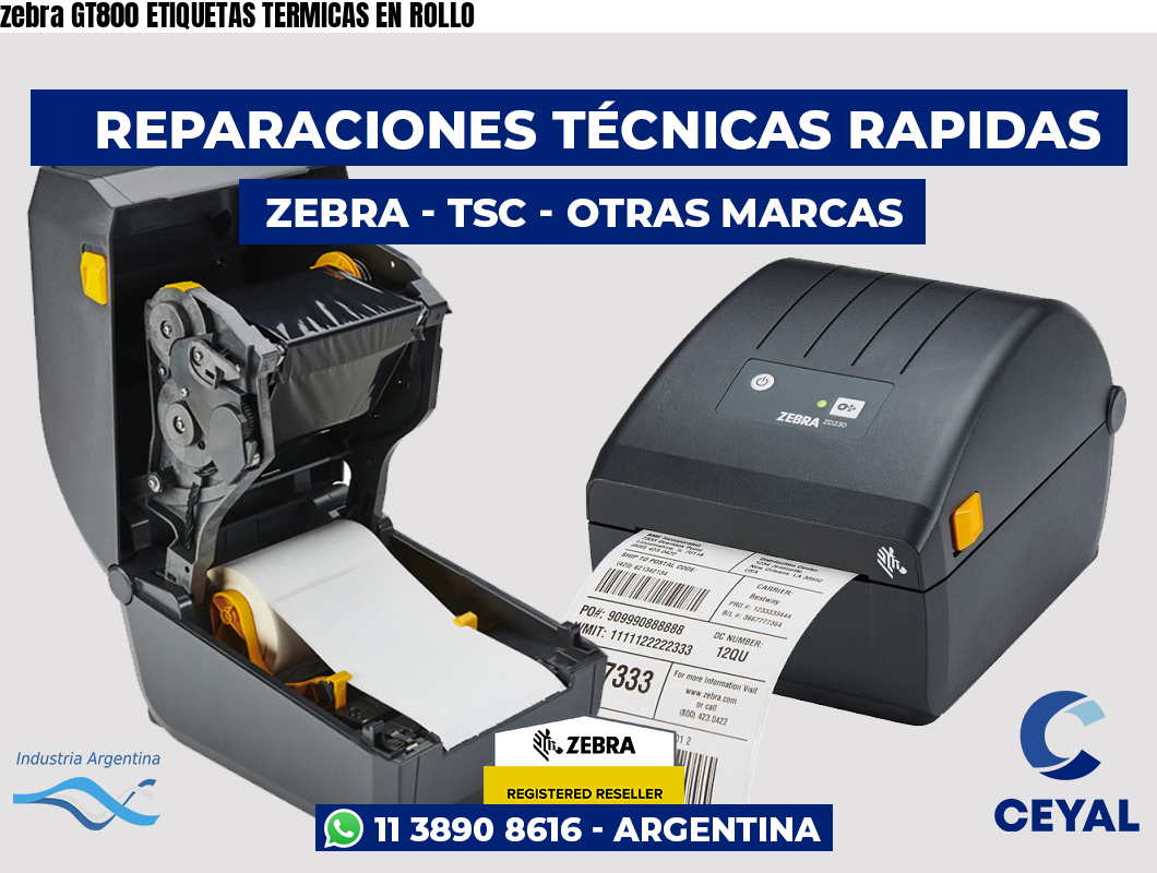zebra GT800 ETIQUETAS TERMICAS EN ROLLO