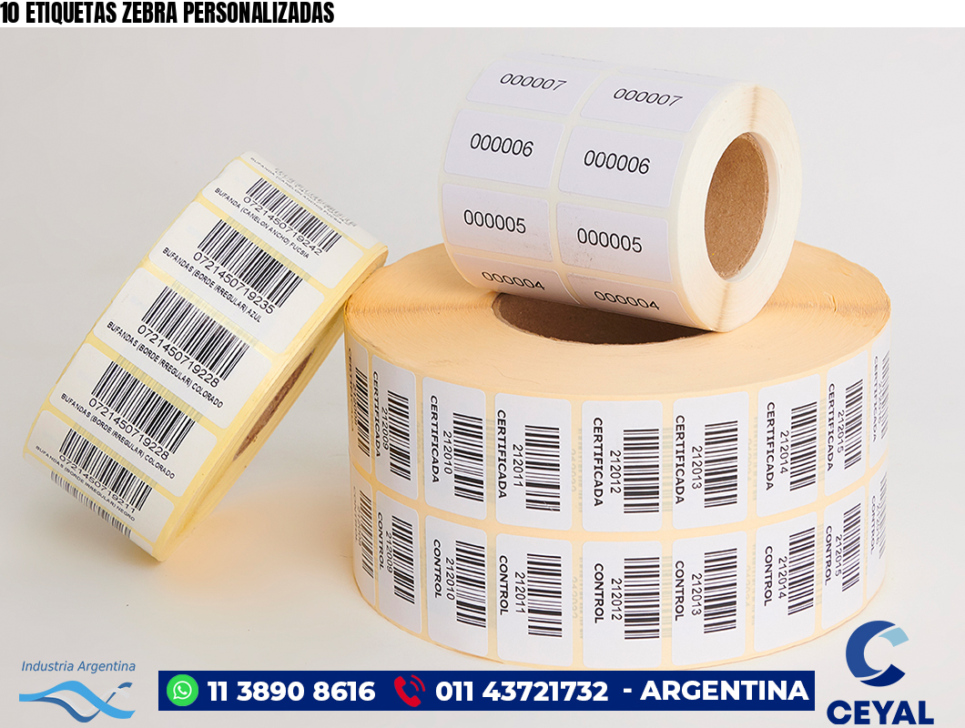 10 ETIQUETAS ZEBRA PERSONALIZADAS