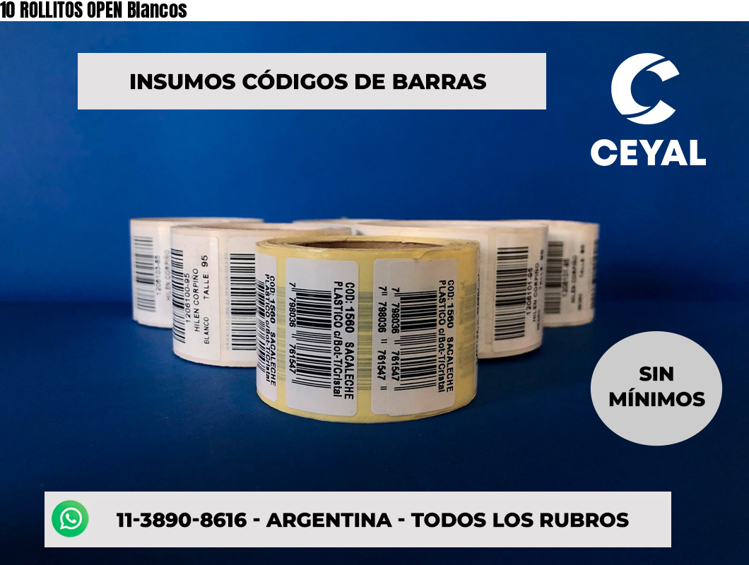 10 ROLLITOS OPEN Blancos