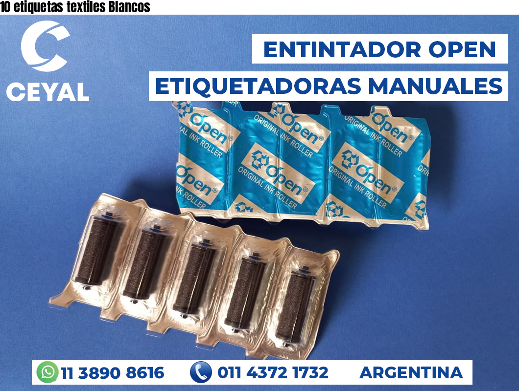 10 etiquetas textiles Blancos