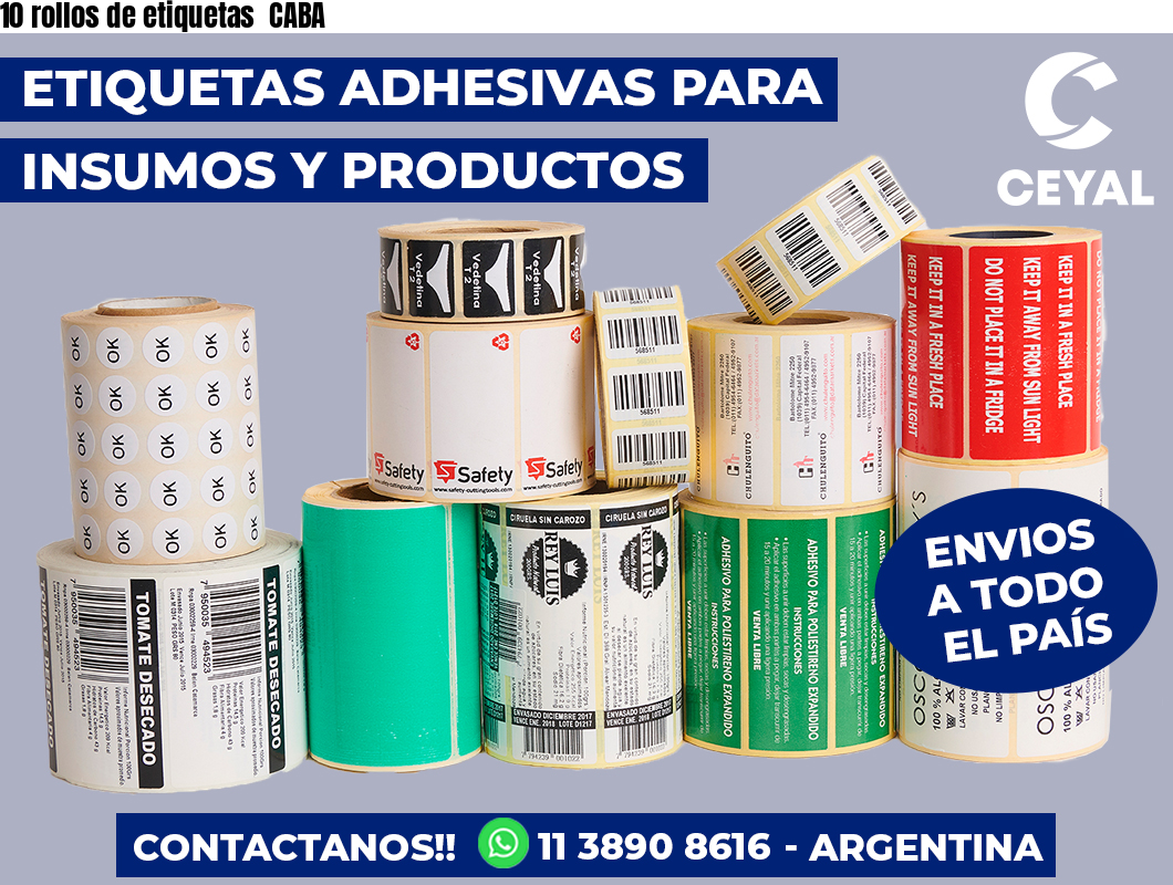 10 rollos de etiquetas CABA