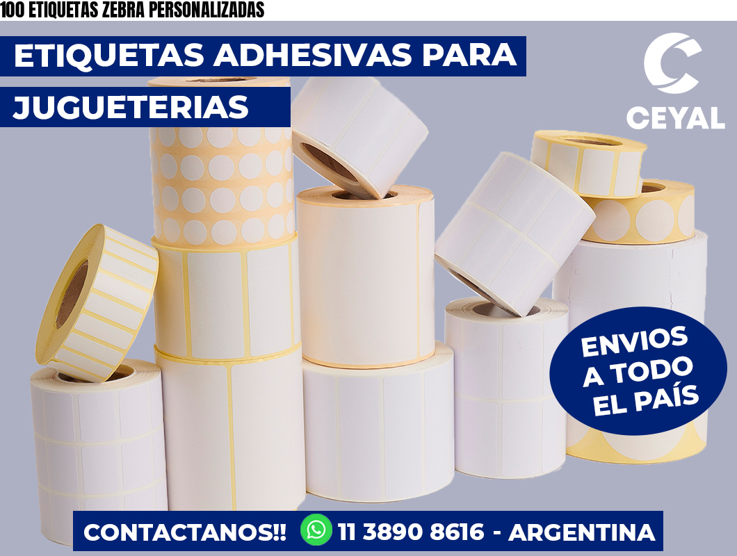 100 ETIQUETAS ZEBRA PERSONALIZADAS