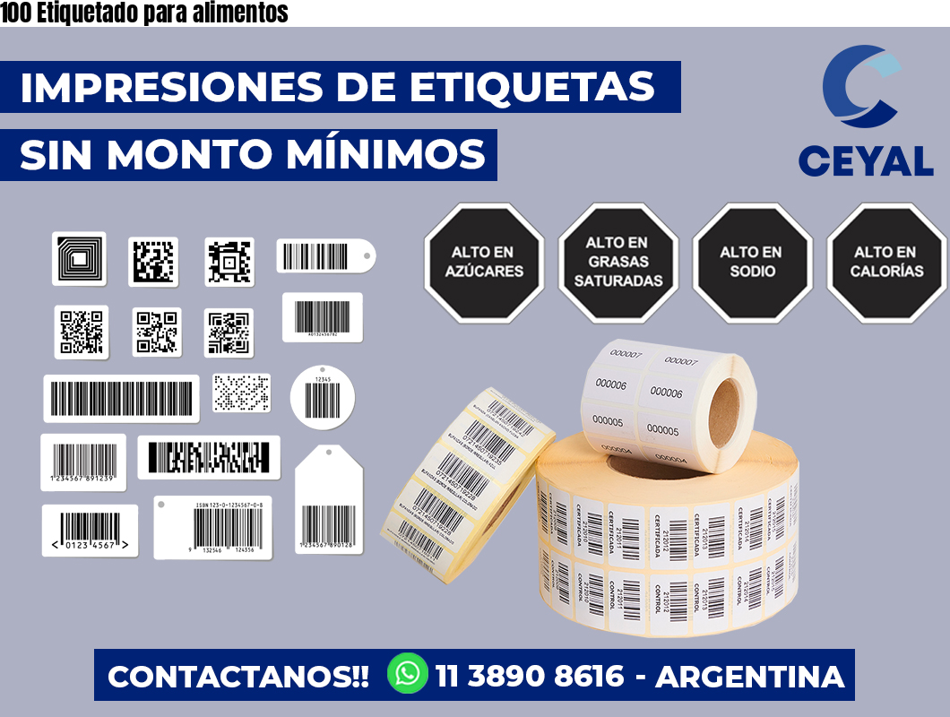 100 Etiquetado para alimentos