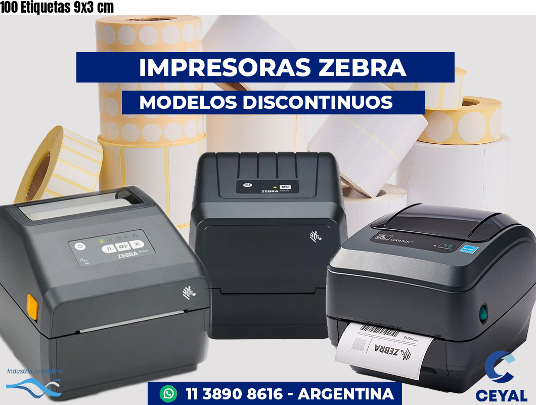 100 Etiquetas 9x3 cm