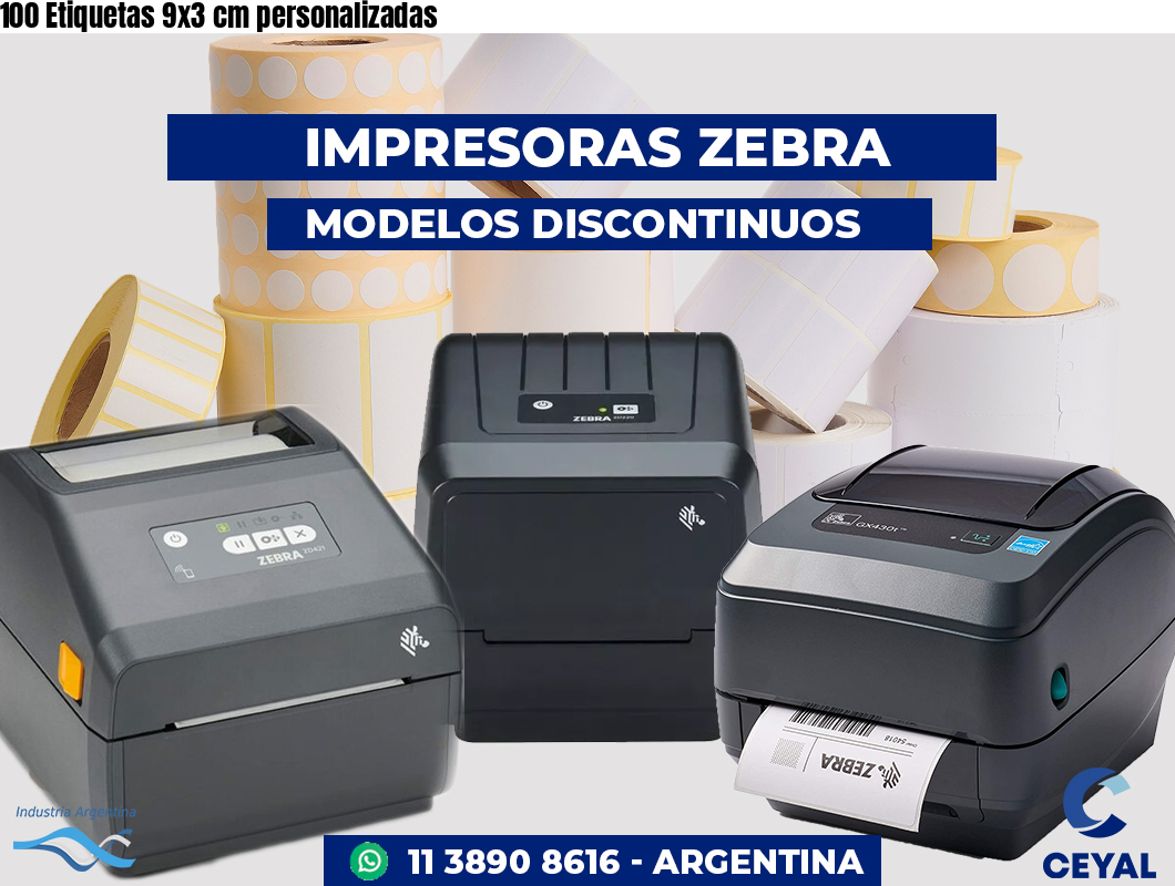 100 Etiquetas 9x3 cm personalizadas
