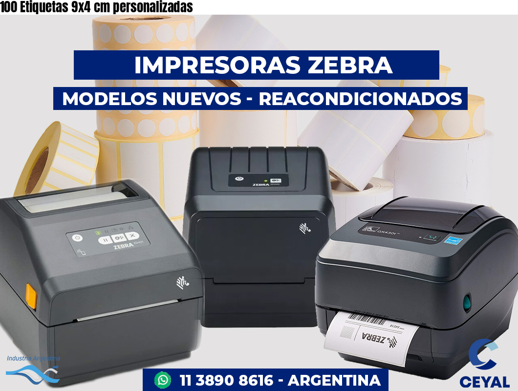 100 Etiquetas 9x4 cm personalizadas