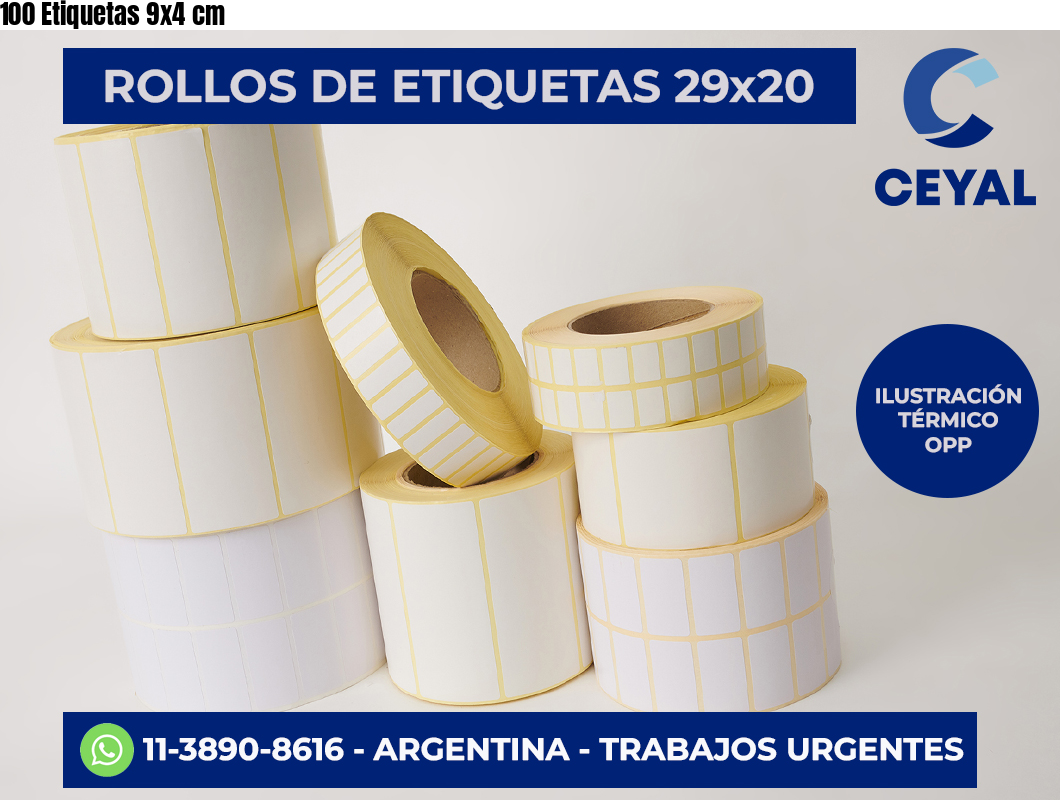 100 Etiquetas 9×4 cm