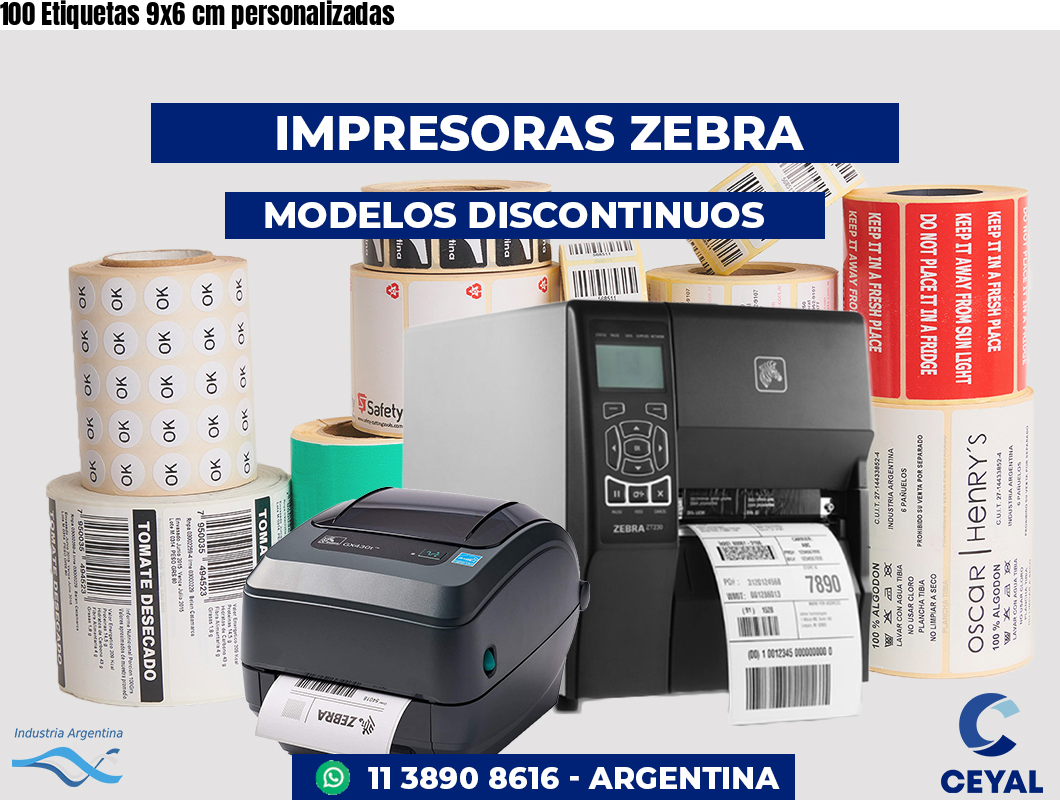 100 Etiquetas 9x6 cm personalizadas