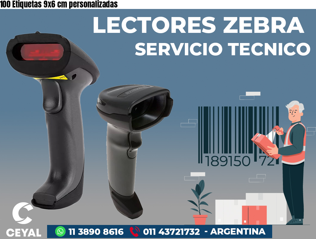 100 Etiquetas 9x6 cm personalizadas