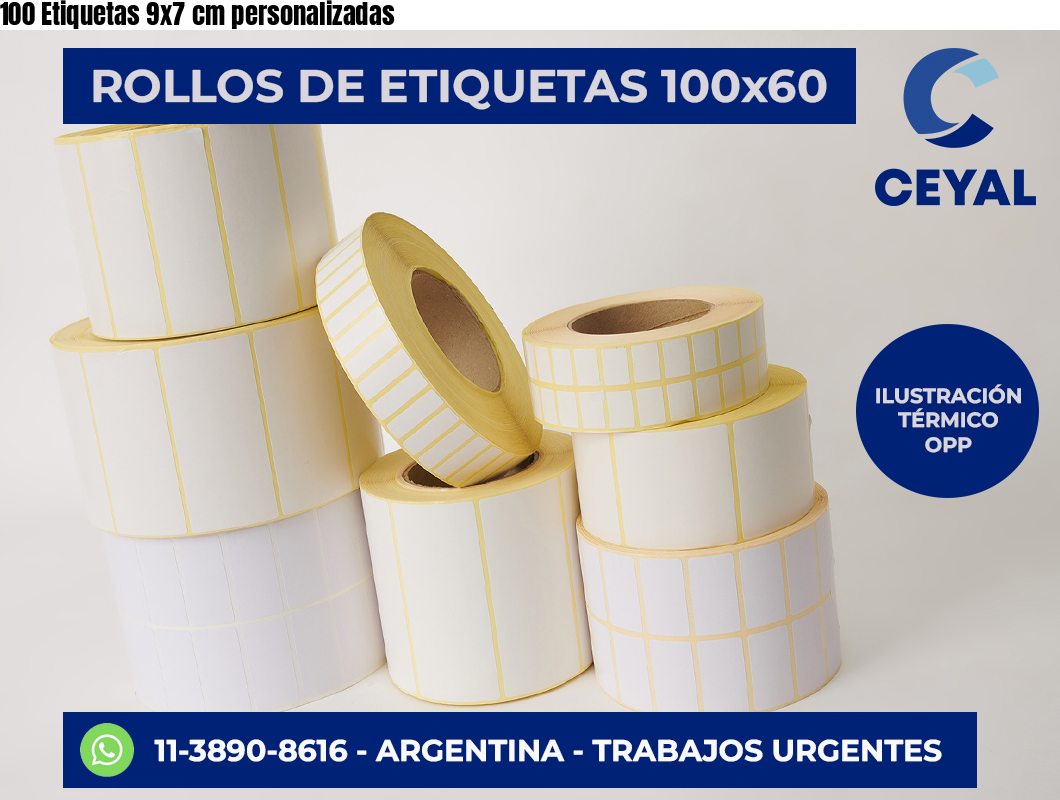 100 Etiquetas 9×7 cm personalizadas