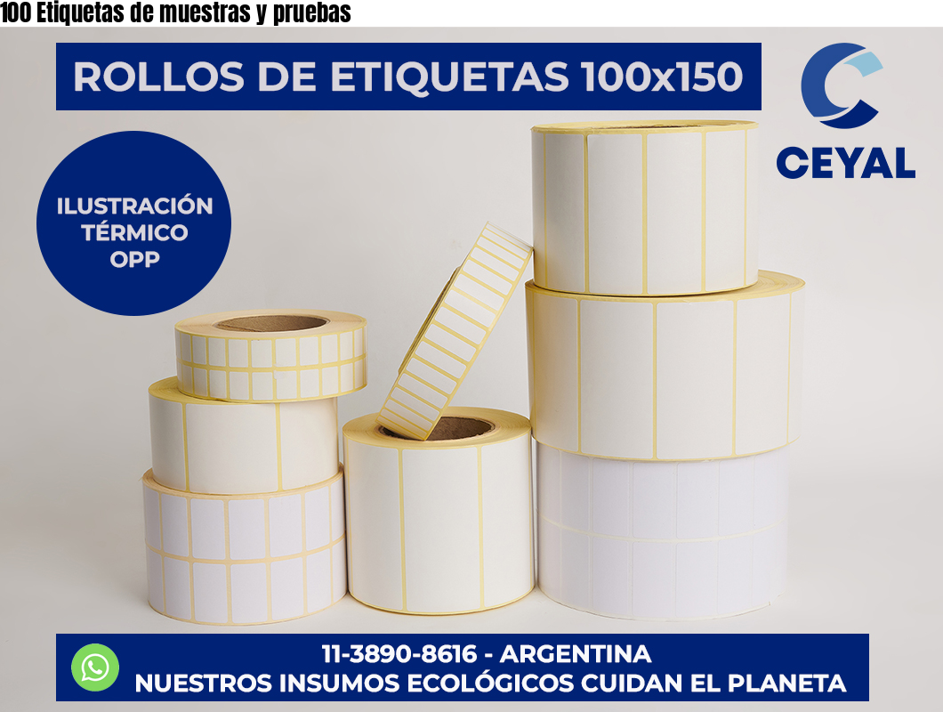 100 Etiquetas de muestras y pruebas