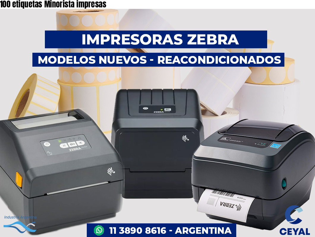 100 etiquetas Minorista impresas
