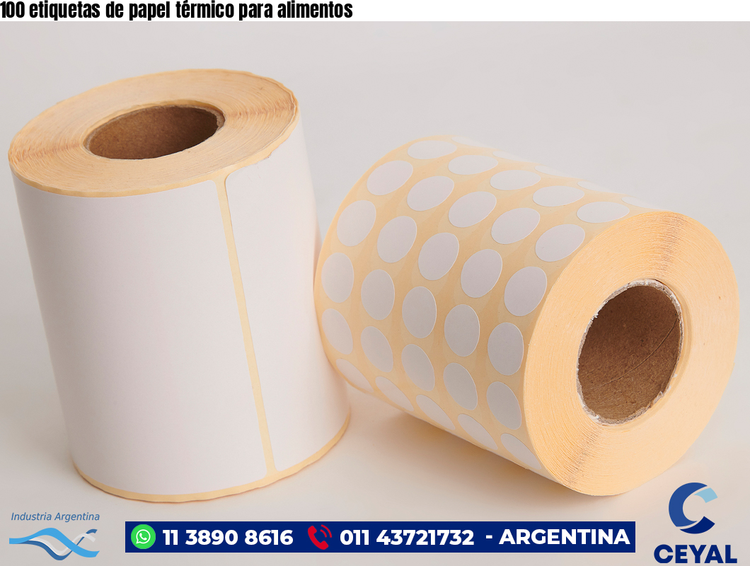 100 etiquetas de papel térmico para alimentos