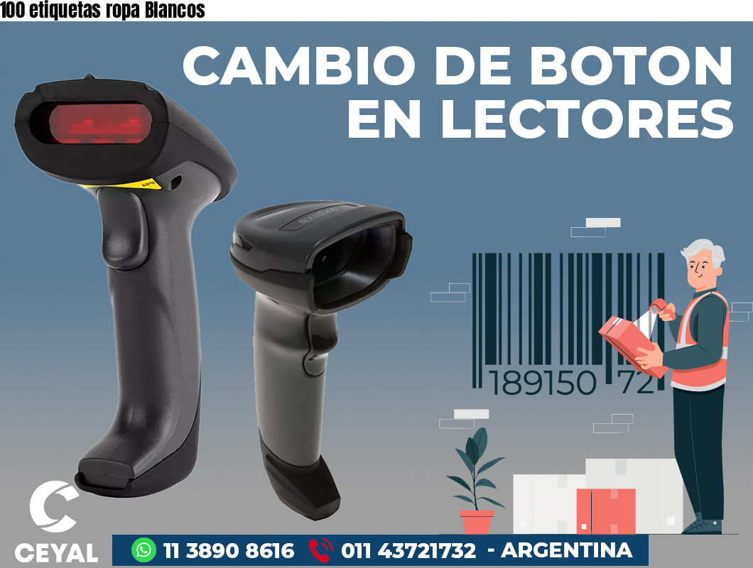 100 etiquetas ropa Blancos