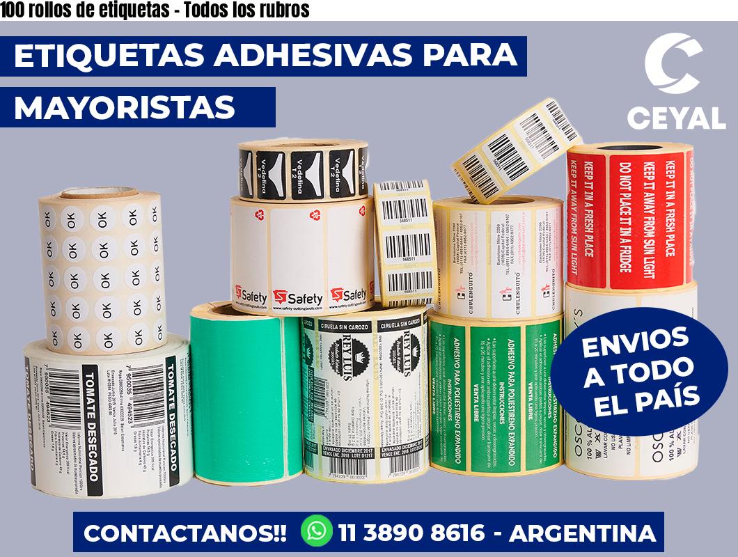 100 rollos de etiquetas - Todos los rubros