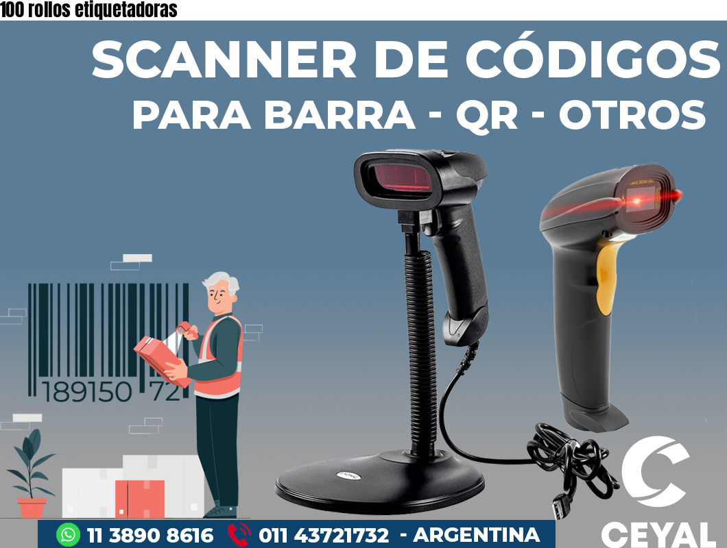 100 rollos etiquetadoras