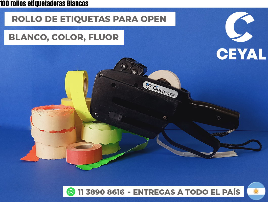 100 rollos etiquetadoras Blancos