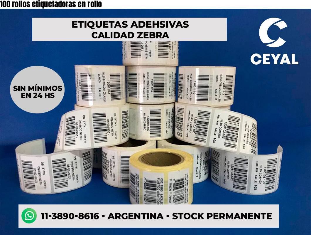 100 rollos etiquetadoras en rollo