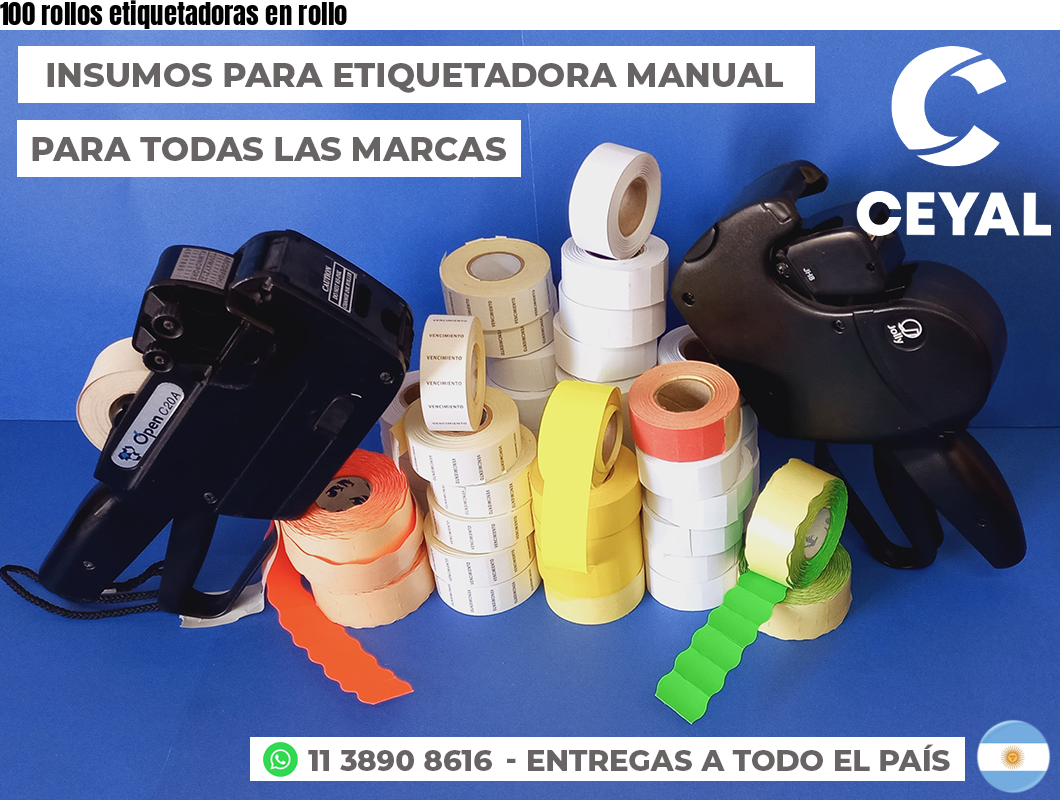 100 rollos etiquetadoras en rollo