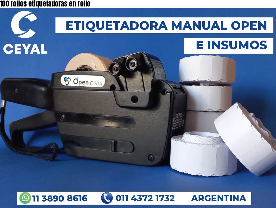 100 rollos etiquetadoras en rollo