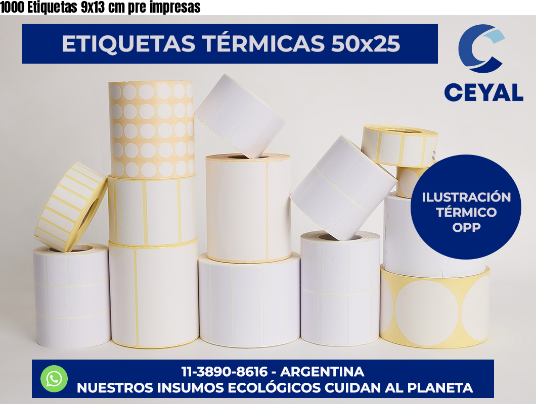1000 Etiquetas 9×13 cm pre impresas