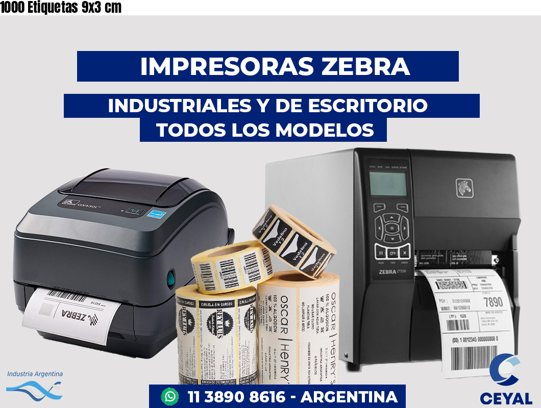 1000 Etiquetas 9x3 cm