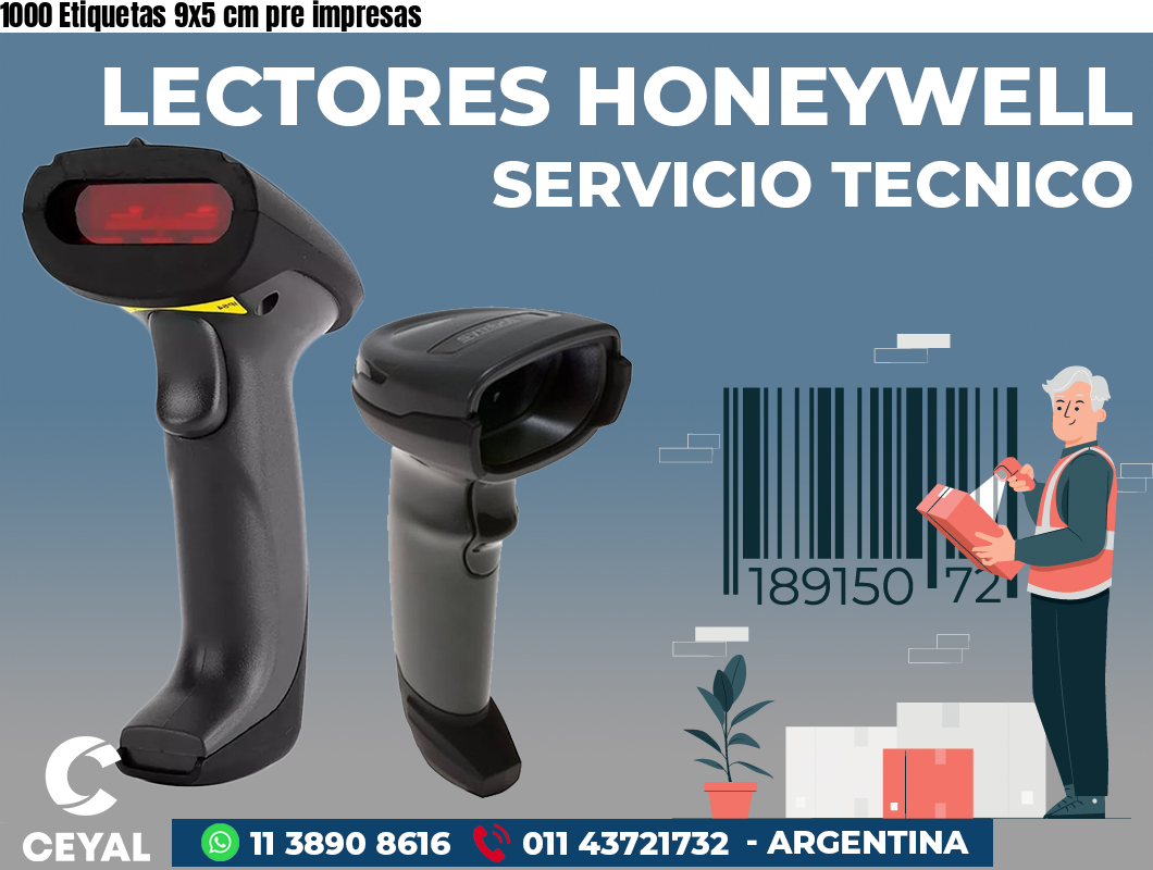 1000 Etiquetas 9x5 cm pre impresas