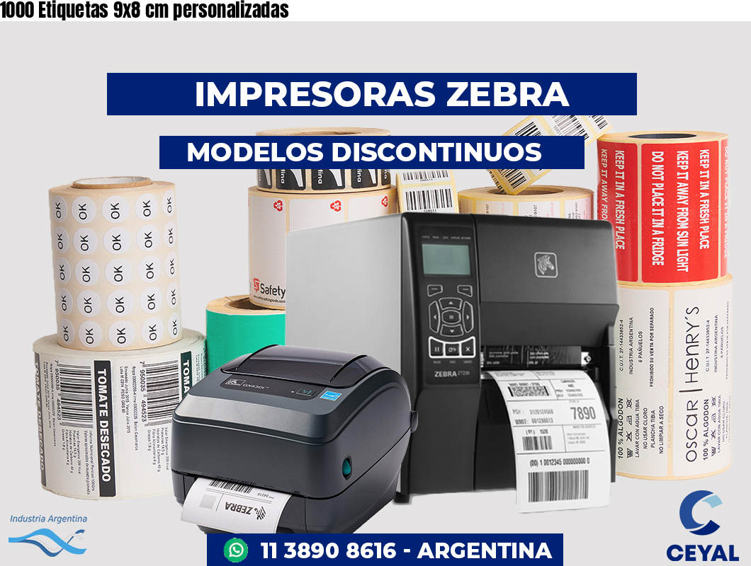 1000 Etiquetas 9x8 cm personalizadas