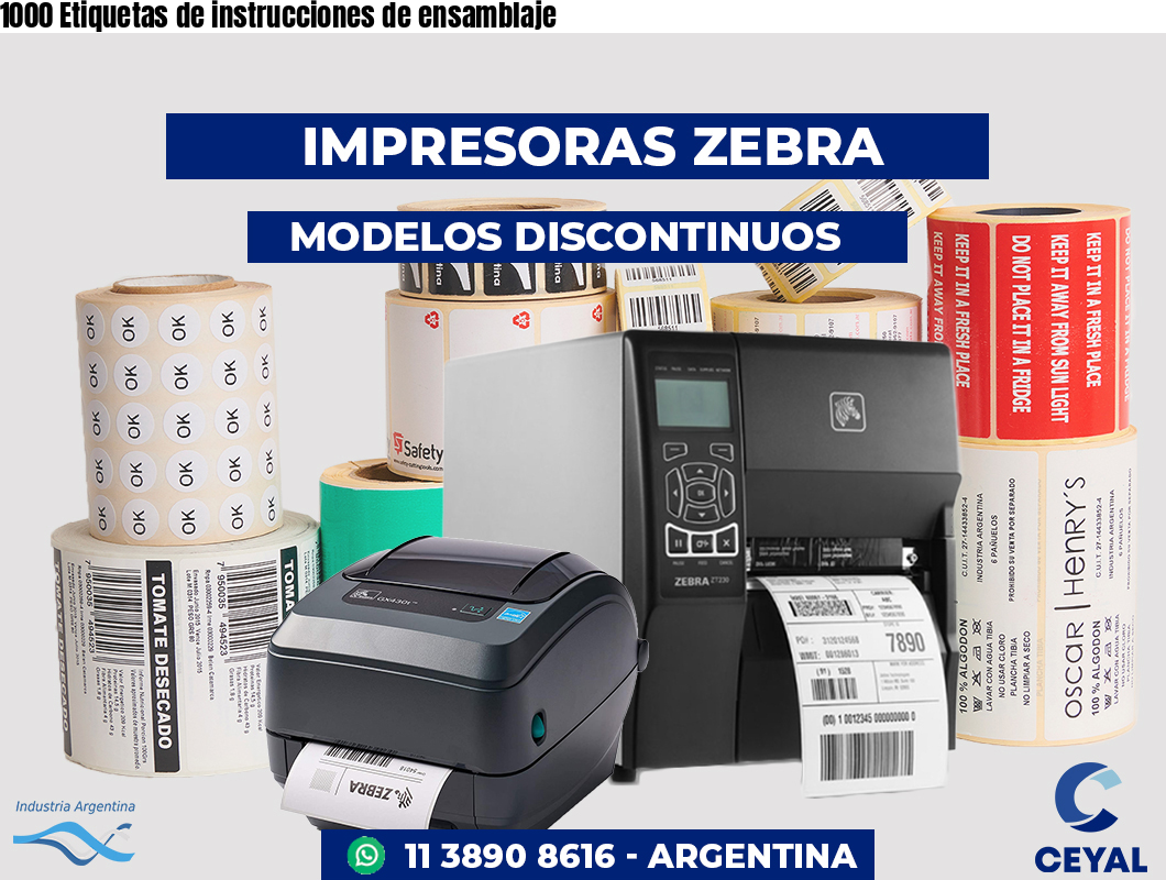 1000 Etiquetas de instrucciones de ensamblaje