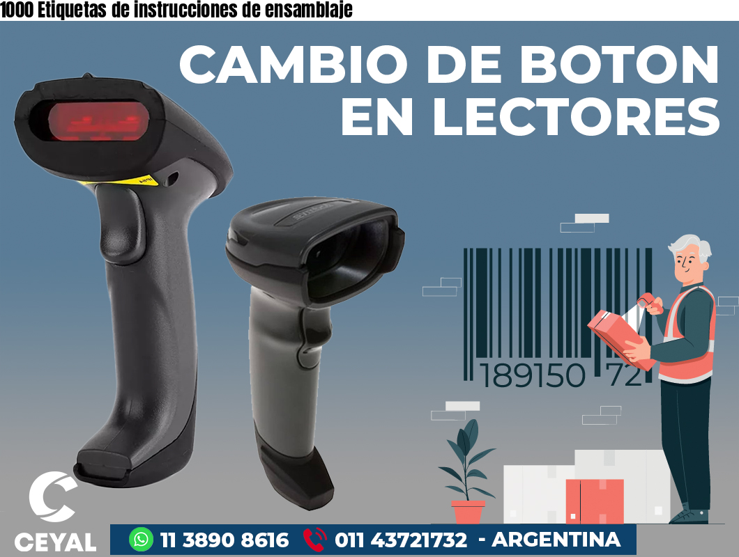 1000 Etiquetas de instrucciones de ensamblaje