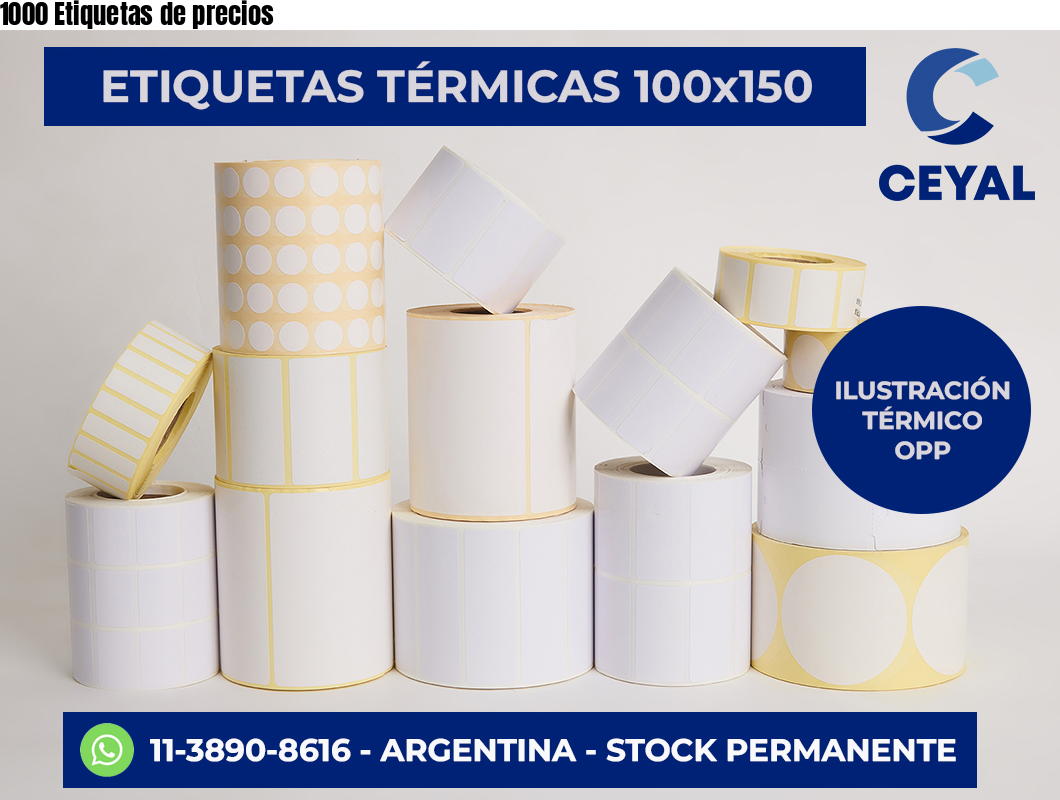 1000 Etiquetas de precios