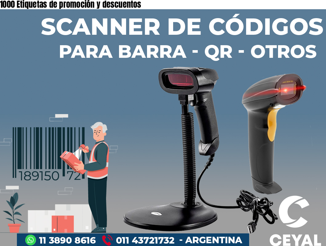 1000 Etiquetas de promoción y descuentos