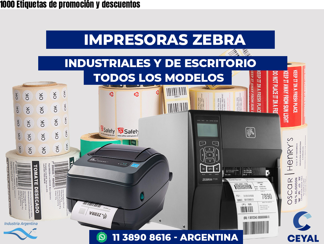 1000 Etiquetas de promoción y descuentos