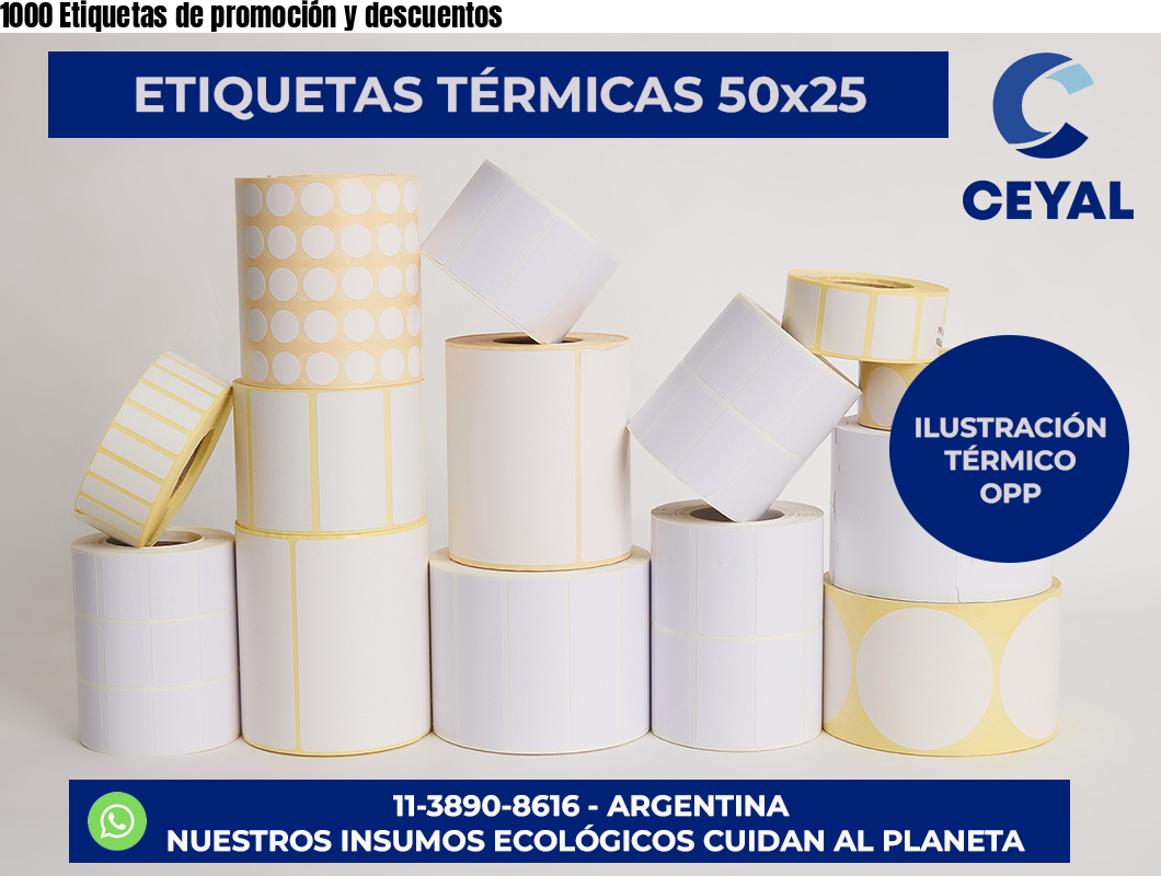 1000 Etiquetas de promoción y descuentos